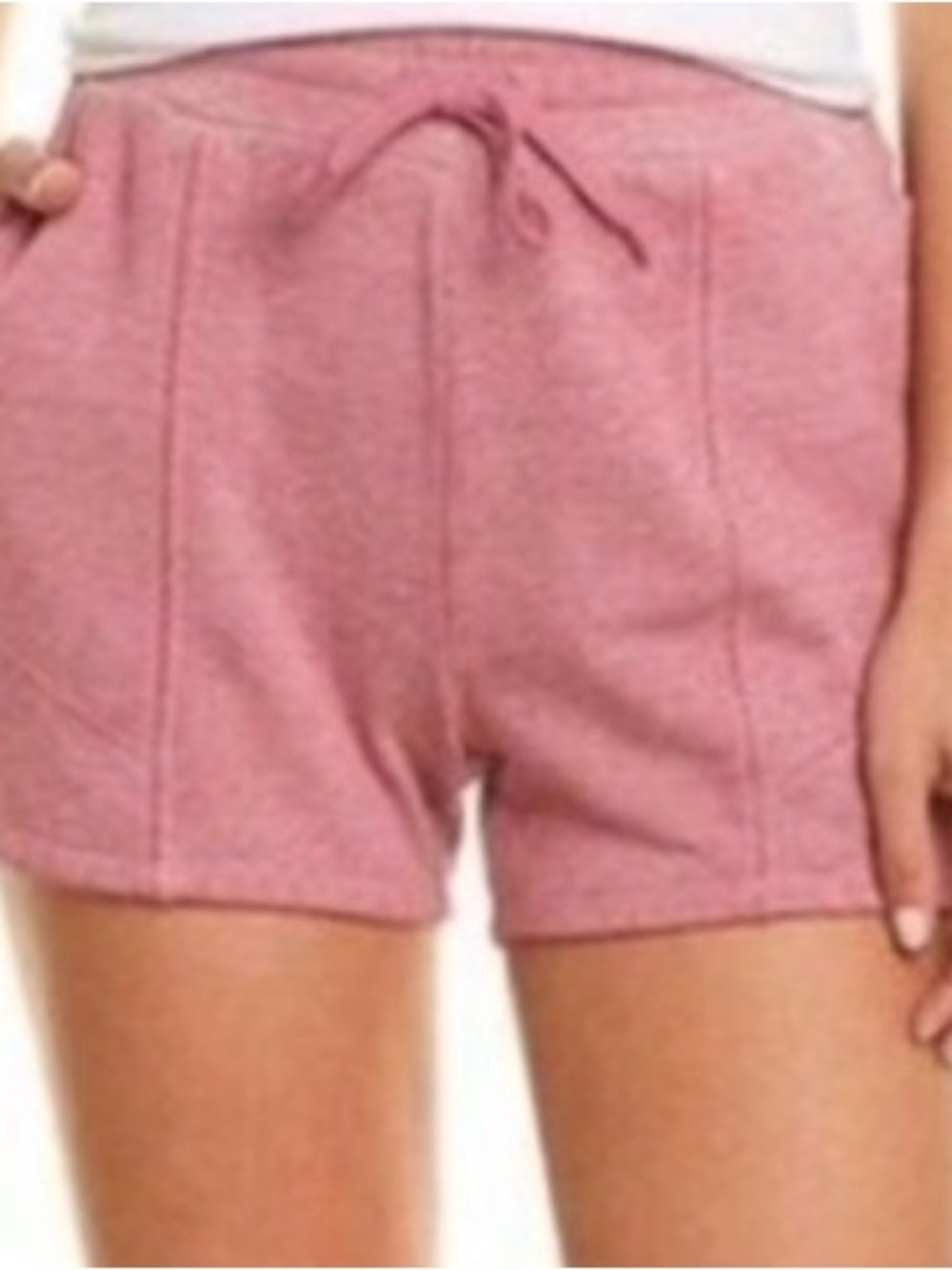 525 America Minimalist Mauve Seam Detail Pull-On Shorts Size Large Cottagecore - Picture 7 of 9